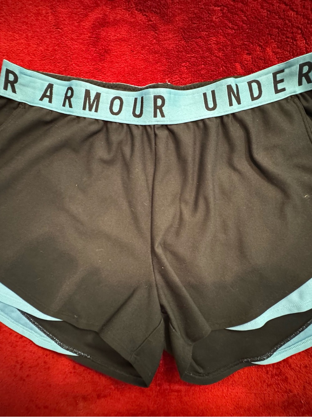 Under Armour Men’s Black Boxer Briefs with Light Blue Waistband